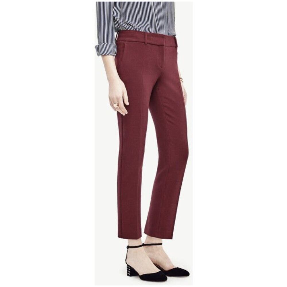 Ann Taylor Size 12 Devin Fit Everyday Ankle Pants Crosshatch Doublecloth Stretch